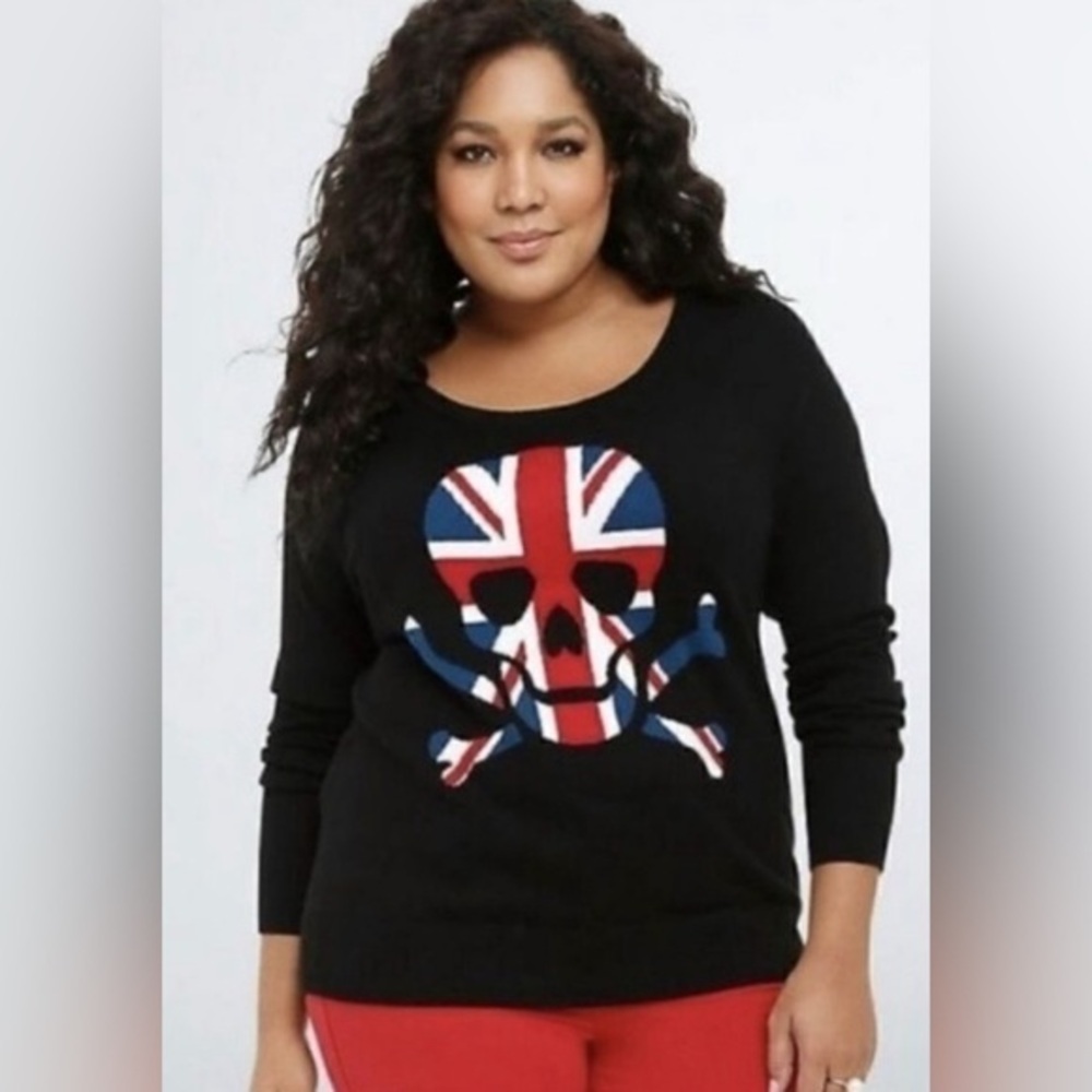 Torrid Union Jack Skull Sweater